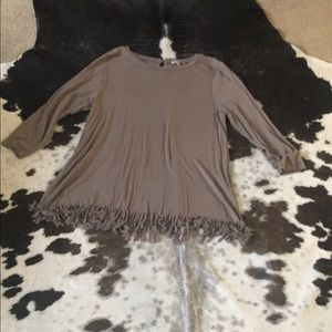 Tan Fringe Top